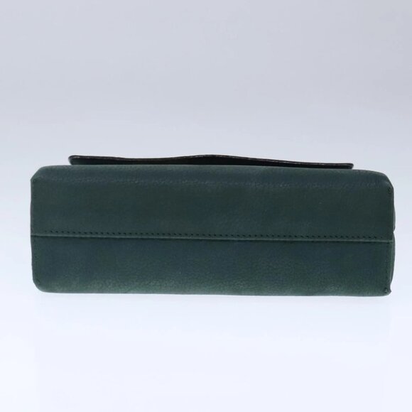 CELINE Hand Bag Leather 2way Green Gold Auth 94979 - Picture 6 of 16